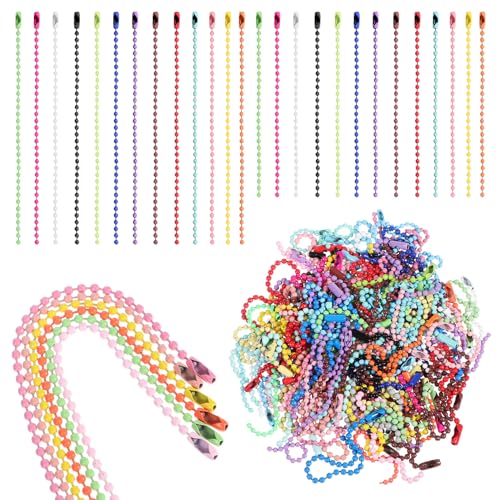 OSALADI 100 Stück Kugelkette für Diy Schmuckherstellung Bunte Beaded Chains für Schlüsselanhänger Hundemarken und Anhänger Langlebig und Farbenfroh OSALADI 100 Stück Kugelkette für Diy Schmuckherstellung Bunte Beaded Chains für Schlüsselanhänger Hundemarken und Anhänger Langlebig und Farbenfroh von OSALADI