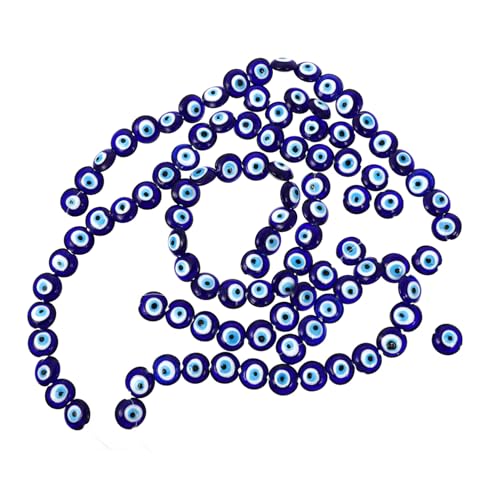 OSALADI 100 Stück Kunstblauäugige Perlen Türkische Evil Eye Glasperlen Flache Runde DIY Schmuckperlen für Armbänder und Ohrringe OSALADI 100 Stück Kunstblauäugige Perlen Türkische Evil Eye Glasperlen Flache Runde DIY Schmuckperlen für Armbänder und Ohrringe von OSALADI