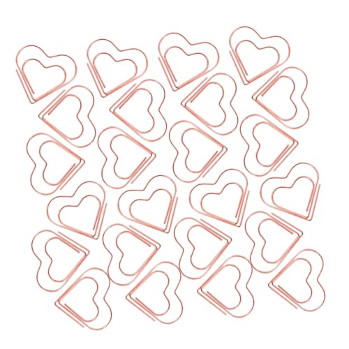 OSALADI 100 Stück Liebe Büroklammer Büroklammer-herz Büroklammern Herz Farbige Büroklammern Klein Papierklammern Einwickeln Süße Büroklammern Hochzeit Büroklammern Rose Gold Metall von OSALADI