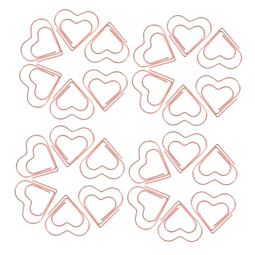 OSALADI 100 Stück Liebe Büroklammer Kleine Papierklammern Tagebuchclip Liebe Herzförmige Büroklammern Büroklammer-herz Herzclips Büroklammern Herz Büroklammern Süß Rose Gold Metall von OSALADI