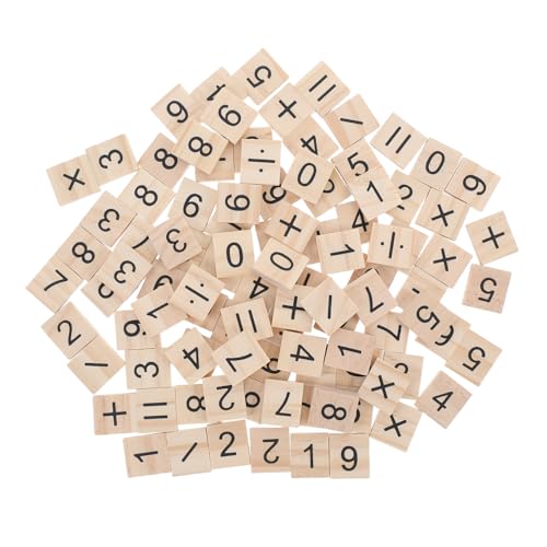 OSALADI 100 Stück Mathematik Lehrmittel Holzspäne Berechnung Lernspielzeug Mathematik Zählspielzeug Montessori Früherziehungsspielzeug Holzblöcke Bildung Mathematik Beige von OSALADI