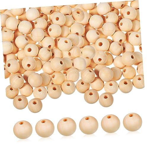 OSALADI 100 Stück Natürliche Holzperlen Dekorative Holzperlen für Schmuckherstellung Leicht Langlebig Vielseitig Einsetzbar für Diy Projekte mit Löchern von OSALADI