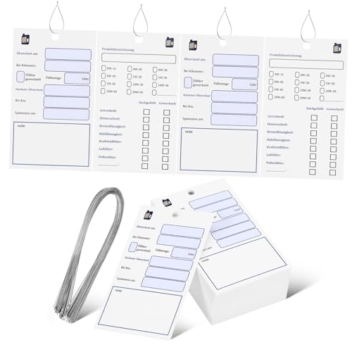 OSALADI 100 Stück Ölwechselanhänger Schnur Doppelseitige Ölwechselzettel zur Fahrzeugwartung Praktische Ölwechselmarker für Autohäuser und Werkstätten Papier Großpackung OSALADI 100 Stück Ölwechselanhänger Schnur Doppelseitige Ölwechselzettel zur Fahrzeugwartung Praktische Ölwechselmarker für Autohäuser und Werkstätten Papier Großpackung von OSALADI