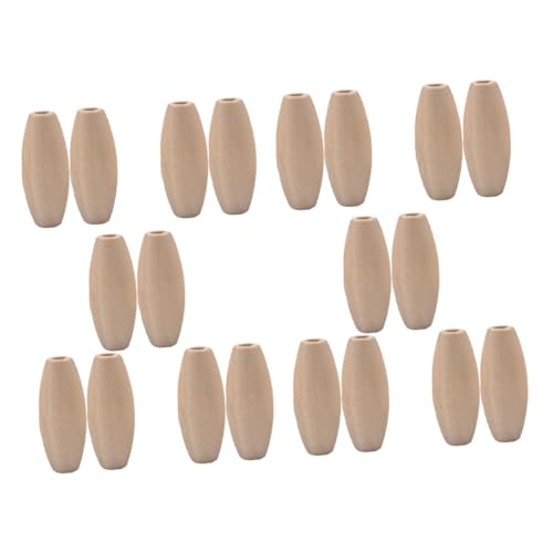 OSALADI 100 Stück Oval Holzperlen Diy Bastelperlen für Schmuckherstellung Natürliche Holzperlen Geeignet für Armbänder und Kreative Projekte von OSALADI