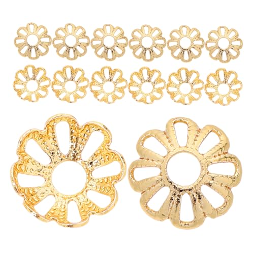 OSALADI 100 Stück Perlenkappen Endkappen für Schmuck Schmuckzubehör Schmuckkomponenten Halskette Ketten Masse Perlenkappen für die Schmuckherstellung Kupfer Golden von OSALADI