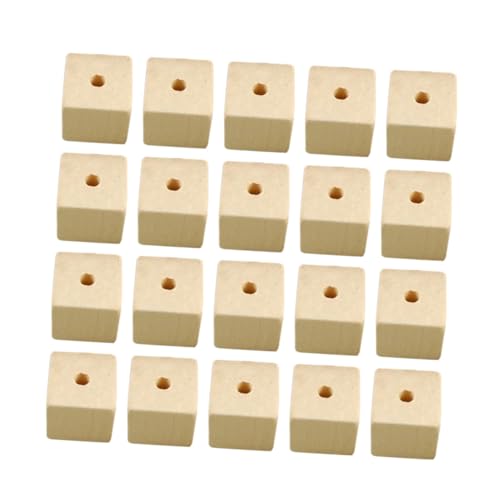 OSALADI 100 Stück Quadratische Holzperlen Natürliche Farbe DIY Schmuck Zubehör für Armbänder Bastelset Kreative Handarbeit von OSALADI