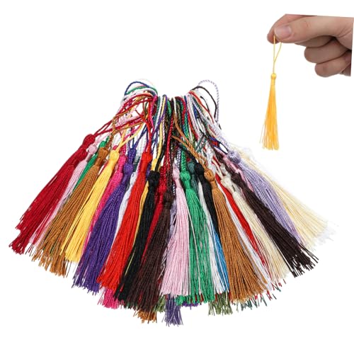 OSALADI 100 Stück Quasten Schlüsselanhänger Bastelzubehör Lesezeichen-quaste Schlüssel Quaste Schlüsselbund Polyester von OSALADI