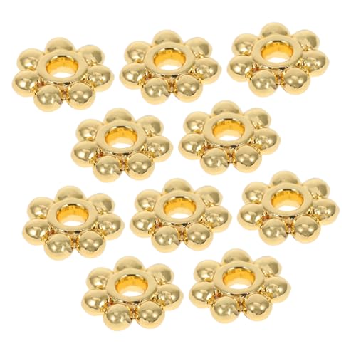 OSALADI 100 Stück Schneeflocken-perlenhalter Quetschperlen Für Die Schmuckherstellung Rohrperlen Dekorative Perlen Für Armbänder Metallhalterperlen Massenperlen Golden Rostfreier Stahl von OSALADI