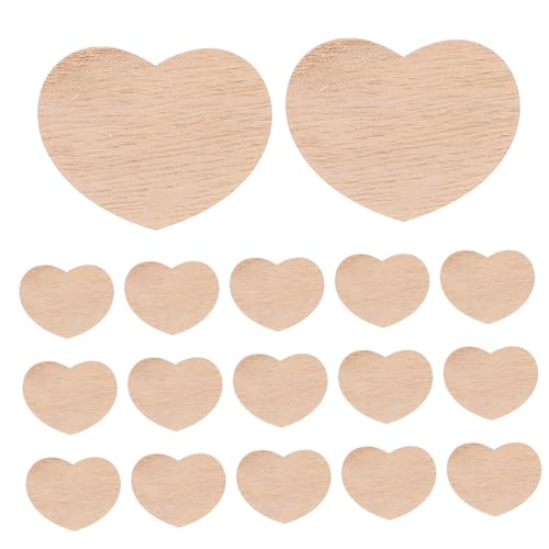 OSALADI 100 Stück Teiliges Blanke Holzherzscheiben Vintage Stil zum Bemalen und Dekorieren Vielseitige Holzornamente für DIY bastelprojekte Hochzeit Valentinstag und Partydekorationen von OSALADI