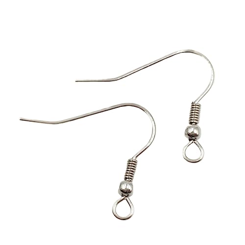 OSALADI 100 Stück Teiliges Stahl Ohrhaken mit Federperle Umweltfreundlich Fischhaken Design Praktische Ohrclips für Damen Diy Schmuckherstellung von OSALADI