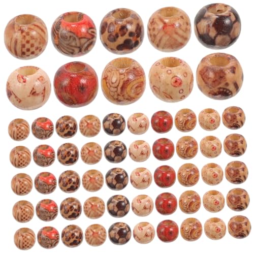 OSALADI 100 Stück Vintage Holzperlen Set Runde DIY Perlen für Armbänder und Basteln für Schmuckherstellung und Heimdekoration Mischpaket OSALADI 100 Stück Vintage Holzperlen Set Runde DIY Perlen für Armbänder und Basteln für Schmuckherstellung und Heimdekoration Mischpaket von OSALADI