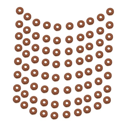 OSALADI 1000 Stück Holzperlen Halskette Klein Winzige Perlen Armband Herstellung Kit Perlen Basteln Schmuck Lose Perlen Pastellperlen Kunsthandwerk Runde Buchstabenperlen Kaffee Hölzern von OSALADI