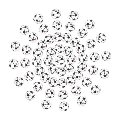OSALADI 100Stücke DIY Holzperlen Fußball Design Bastelperlen für Armbänder Schmuck und Dekoration Zubehörteile für Projekte und von OSALADI