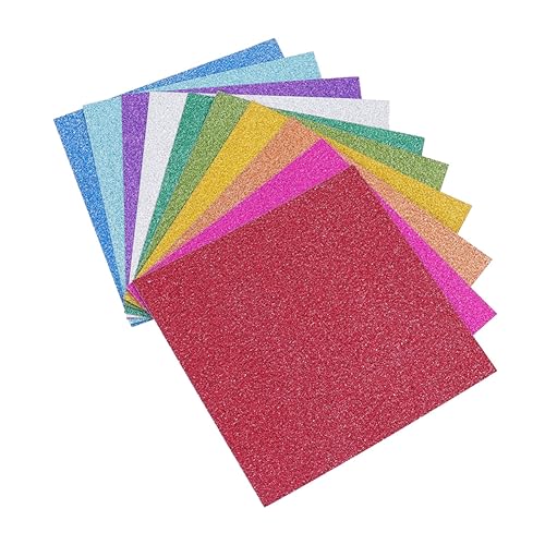 OSALADI 100Stücke Glitzerpapier für DIY Bastelprojekte Farben Umweltfreundliches Langlebiges Bastelmaterial für Kreative Handarbeiten von OSALADI