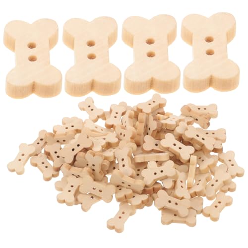 OSALADI 100Stücke Holzknöpfe Knochenform für DIY Nähprojekte Handgefertigte Bastelmaterialien für Kleidung Dekoration und von OSALADI