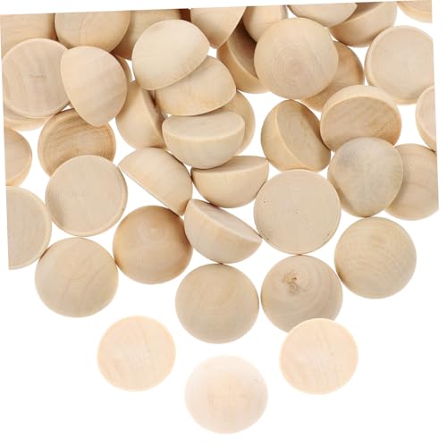 OSALADI 100Stücke Natürliche Holzperlen Halbkreise DIY Bastelmaterial für Selbstgemachte Ornamente Hochzeitsdekoration und Handwerksprojekte von OSALADI