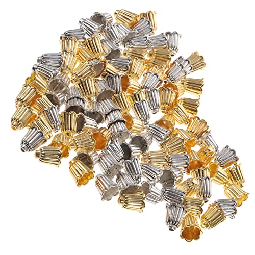 OSALADI 100Stücke Perlen Endkappen Legierung Blüten Spacer Kappen für DIY Schmuck Goldene und Silberne Kappen für Ohrringe und Anhänger Vielseitige Bastelideen OSALADI 100Stücke Perlen Endkappen Legierung Blüten Spacer Kappen für DIY Schmuck Goldene und Silberne Kappen für Ohrringe und Anhänger Vielseitige Bastelideen von OSALADI