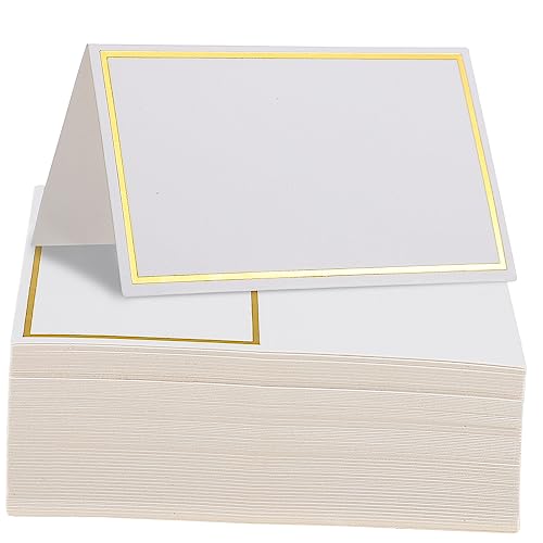 OSALADI 100Stücke Tischkarten mit Goldfolienrahmen Leere Platzkarten für Hochzeiten und Partys Kreative Tischdekoration für Feierliche Anlässe und Festliche Veranstaltungen OSALADI 100Stücke Tischkarten mit Goldfolienrahmen Leere Platzkarten für Hochzeiten und Partys Kreative Tischdekoration für Feierliche Anlässe und Festliche Veranstaltungen von OSALADI