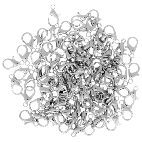 OSALADI 100Stücke Zinklegierung Hummerverschlüsse Schmuck Zubehör für DIY Halsketten und Armbänder Glänzende Silberne Karabiner für Projekte Langlebig und Rostfrei OSALADI 100Stücke Zinklegierung Hummerverschlüsse Schmuck Zubehör für DIY Halsketten und Armbänder Glänzende Silberne Karabiner für Projekte Langlebig und Rostfrei von OSALADI