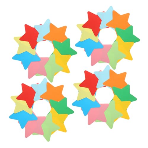 OSALADI 108 Stück Teiliges Bunte Papierstern Papierausschnitte Dekorative Papiersterne für Wanddekoration Schulzimmer DIY Basteln Party und Klassenzimmerdeko Farbenfrohe Sternformen von OSALADI