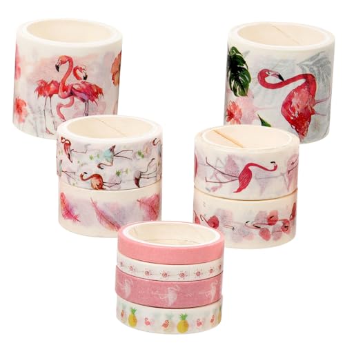 OSALADI 10Rollen Flamingo Washi Tape Kawaii Geschenkband für Scrapbooking DIY Bastelprojekte Dekoratives Klebeband Langlebig und Verschleißfest für Journale OSALADI 10Rollen Flamingo Washi Tape Kawaii Geschenkband für Scrapbooking DIY Bastelprojekte Dekoratives Klebeband Langlebig und Verschleißfest für Journale von OSALADI