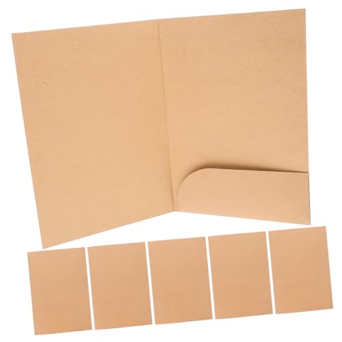 OSALADI 10Stücke Aktenordner Pack Kraftpapier Folder mit Einzelsteckplatz für Büro Schule Zuhause Robuster Organizer für Dokumente Leicht zu Öffnen Schließen von OSALADI