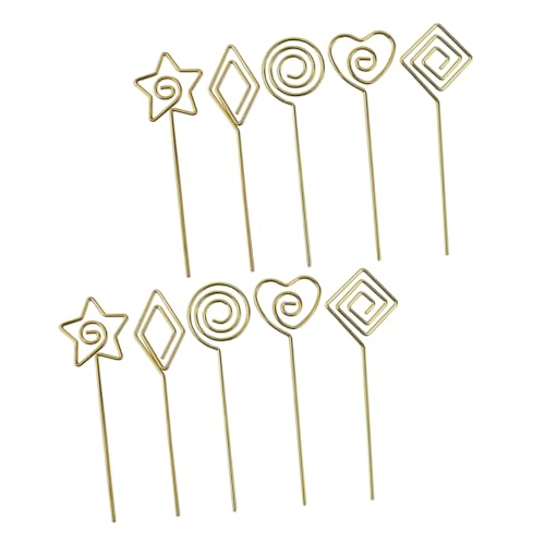 OSALADI 10Stücke Cocktail Zahnstocher mit Bildhaltern Namensschildklemmen Verschiedenen Formen für Tischkarten Hochzeiten Partys und Goldfarben und Funktional OSALADI 10Stücke Cocktail Zahnstocher mit Bildhaltern Namensschildklemmen Verschiedenen Formen für Tischkarten Hochzeiten Partys und Goldfarben und Funktional von OSALADI