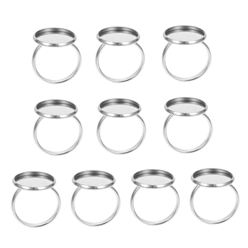 OSALADI 10Stücke Einstellbare Ringrohlinge DIY Ring Basis Lünette für Schmuck Basteln Innendurchmesser Langlebig und Kratzfrei von OSALADI