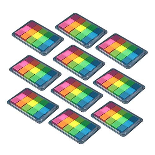 OSALADI 10Stücke Fluoreszierende Indexbeschriftungen Selbstklebende Haftnotizen Bunte Notizpads für Büro und Schule Wiederverwendbare Registerkarten für Effektive Organisation von OSALADI