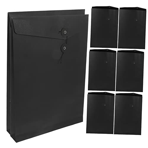 OSALADI 10Stücke Kraftpapier Aktenordner mit Kordelverschluss Praktische Dokumentenmappe für Büro Schule und Zuhause zur Organisation von Rechnungen und Wichtigen Unterlagen von OSALADI