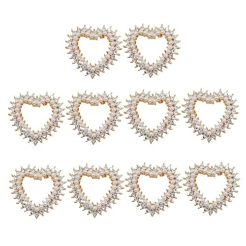 OSALADI 10Stücke Perlen Zubehör Für Kopfschmuck Und Broschen Herzförmige Für Schmuckherstellung Haaraccessoires Und Dekoration von OSALADI