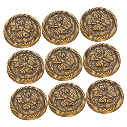 OSALADI 10Stücke Retro Metallknöpfe zum Selbermachen Runde Zinklegierungsknöpfe für Kleidung und Basteln Elegantes Design für DIY Projekte für Mantelkleidung und Accessoires von OSALADI