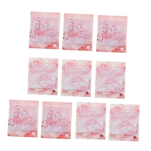 OSALADI 10Stücke Rosa Flamingo Muster Haftnotizen Kreative Kirschblüten Aufkleber für Notizen und Nachrichten und für Schule und Büro von OSALADI