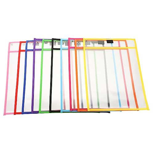 OSALADI 10Stücke Transparente Datei Taschen Multifunktionale Blattschutzhüllen für Schule Büro Wiederverwendbare Taschen für Trockene Nutzung Robuste und Langlebige von OSALADI