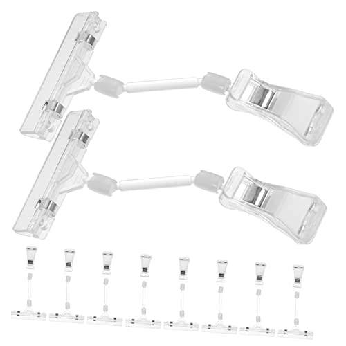 OSALADI 10Stücke Transparente Zeichenclips Multifunktionale Preisschildhalter für Supermärkte Drehbare Clips für Etiketten Robust und Anpassungsfähig für Displays und Werbung von OSALADI
