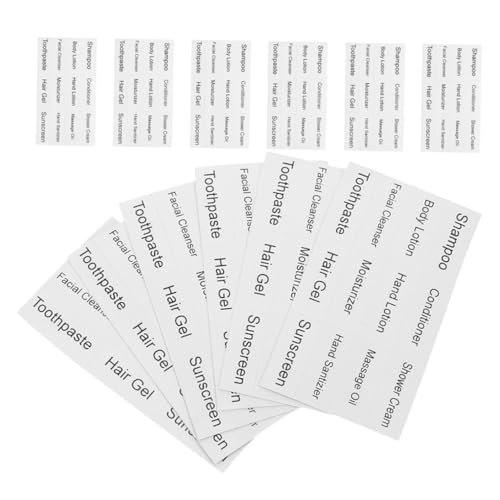 OSALADI 12 Blatt Spendeflaschenetikett Nachfüllung Badezimmerflaschen Reiseflaschen Für Toilettenartikel Etiketten Kosmetischer Aufkleber Kleberaufkleber Black Papier von OSALADI