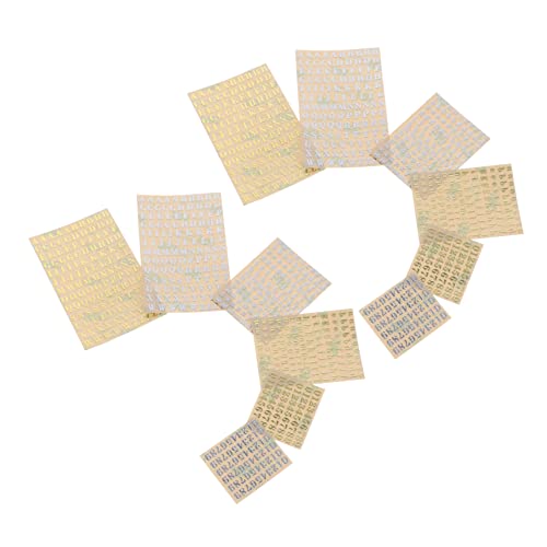 OSALADI 12 Blatt Teiliges Mini Metallaufkleber mit Zahlen und Buchstaben Selbstklebende Langlebige Sticker für Handys Scrapbooking und DIY Bastelprojekte Gemischte Stile von OSALADI
