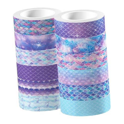 OSALADI 12 Rollen Fantasy -Farbband Scrapbooking Milchband Meerjungfrau dekorative Bänder Aufkleber Washi -Bänder dekorative Papierbänder Strand-Washi-Tape Planerband OSALADI 12 Rollen Fantasy -Farbband Scrapbooking Milchband Meerjungfrau dekorative Bänder Aufkleber Washi -Bänder dekorative Papierbänder Strand-Washi-Tape Planerband von OSALADI