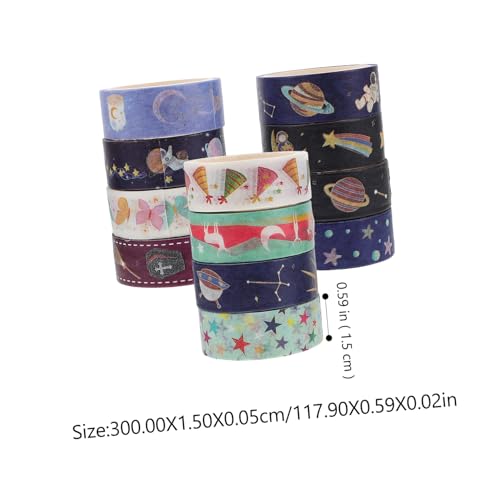 OSALADI 12 Rollen Sternenhimmel Washi Tape Selbstklebendes Dekoratives Scrapbooking Klebeband Vielseitig Einsetzbar für DIY Bastelprojekte Tagebuch Geschenkverpackung Ästhetisches OSALADI 12 Rollen Sternenhimmel Washi Tape Selbstklebendes Dekoratives Scrapbooking Klebeband Vielseitig Einsetzbar für DIY Bastelprojekte Tagebuch Geschenkverpackung Ästhetisches von OSALADI