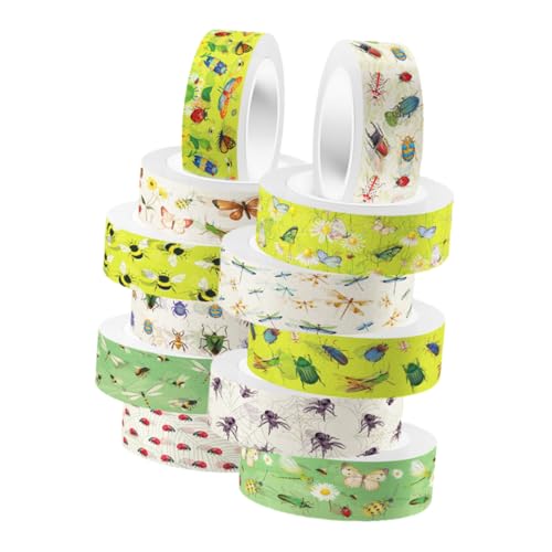 OSALADI 12 Rollen Transparentes Rollband Streifen Junk-journal Dekoration Sammelalbum Journaling Farbig Notizbuch Diy Washi Tape Washi Tape Mit Insektenmotiv Aufkleber OSALADI 12 Rollen Transparentes Rollband Streifen Junk-journal Dekoration Sammelalbum Journaling Farbig Notizbuch Diy Washi Tape Washi Tape Mit Insektenmotiv Aufkleber von OSALADI
