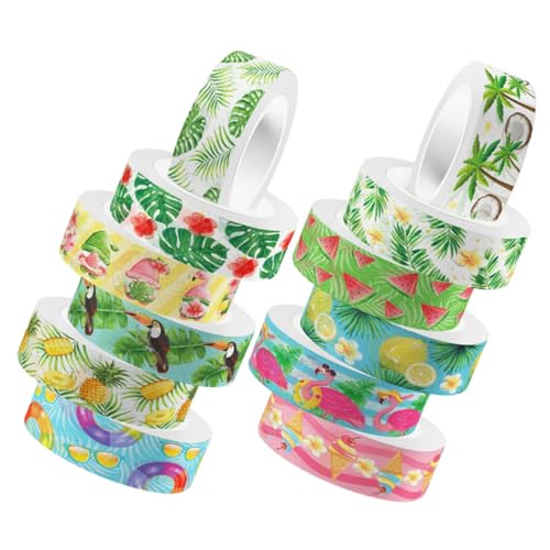 OSALADI 12 Rollen Washi Tape Dekorative Klebebänder für Scrapbooking Diy Kunstprojekte Geschenkverpackung Journaling Vielseitig Einsetzbar Verschiedenen Designs und Farben von OSALADI