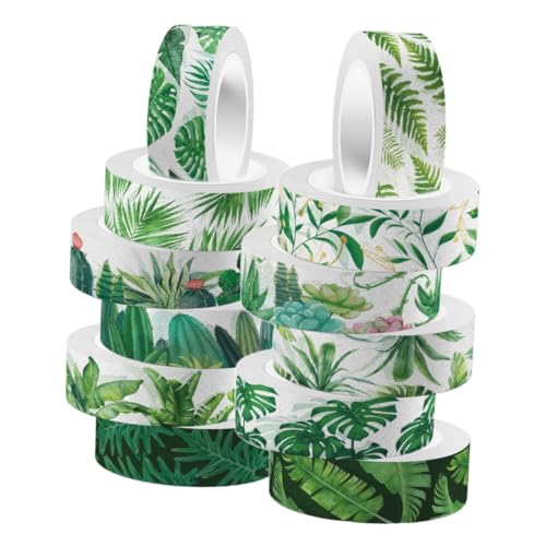 OSALADI 12 Rollen Washi Tape mit Dekoratives Klebeband für Diy Projekte Scrapbooking Journals Kalender und Geschenkverpackungen für Bastelarbeiten von OSALADI
