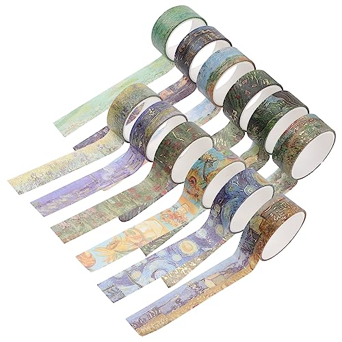 OSALADI 12 Rollen Washi Tape mit Goldfolienprägung Diy Scrapbooking Klebeband Dekoratives Papierklebeband für Tagebücher Geschenkverpackungen und Bastelarbeiten Langlebig und Vielseitig von OSALADI