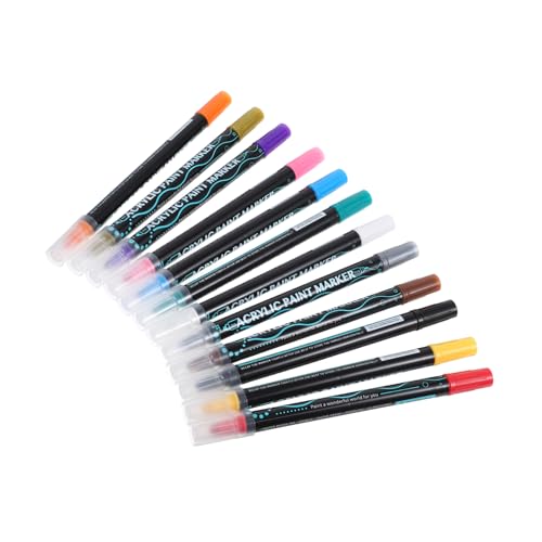 OSALADI 12 Stück Acryl-Farbstift Acrylfarben-Markerstifte Acryl-Markerstifte Farbmarker Stift Kunstbedarf Kunstmalstifte Zeichenstifte Farbmarkierungsstifte Abs OSALADI 12 Stück Acryl-Farbstift Acrylfarben-Markerstifte Acryl-Markerstifte Farbmarker Stift Kunstbedarf Kunstmalstifte Zeichenstifte Farbmarkierungsstifte Abs von OSALADI