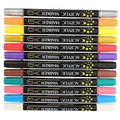 OSALADI 12 Stück Acrylfarbenstift Malerei Dual Markierungen Scrapbooking -Marker Stoff Scrapbooking-Farbstifte Acryl-Marker-Set Sammelalbum-Acrylmalstifte Plastik OSALADI 12 Stück Acrylfarbenstift Malerei Dual Markierungen Scrapbooking -Marker Stoff Scrapbooking-Farbstifte Acryl-Marker-Set Sammelalbum-Acrylmalstifte Plastik von OSALADI