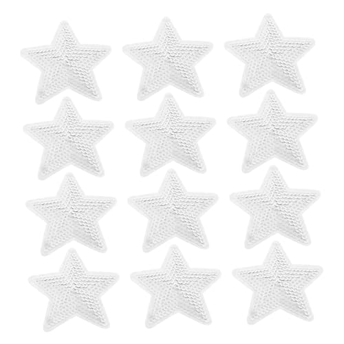 OSALADI 12 Stück Bestickte Aufnäher Mit Stern, Pailletten, Zum Aufnähen Für Daunenjacken, Schuhe, Hüte, Fünfzackige Sterne, Bestickte Applikationen, Diy-nähzubehör, Silber OSALADI 12 Stück Bestickte Aufnäher Mit Stern, Pailletten, Zum Aufnähen Für Daunenjacken, Schuhe, Hüte, Fünfzackige Sterne, Bestickte Applikationen, Diy-nähzubehör, Silber von OSALADI
