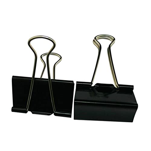 OSALADI 12 Stück Binder Clips aus Schwarzem Metall Robuste Büroklammern für Dokumente Finanzunterlagen und Täglichen Gebrauch für Ordnung und von OSALADI