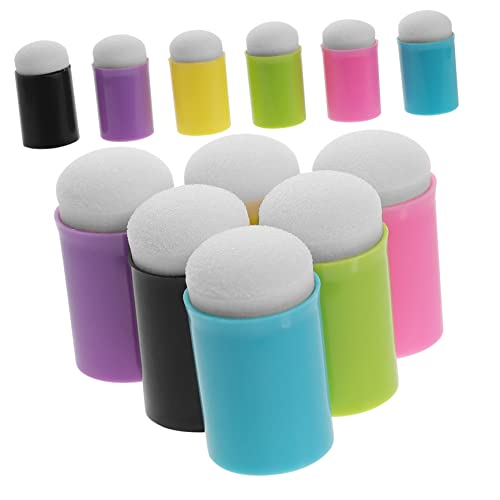 OSALADI 12 Stück Fingerfarbe Schwamm Stempel Finger Sponge Dauber für Malerei Abwaschbar und Langlebig für Kreative Kunstprojekte und Fingerabdruckkunst von OSALADI