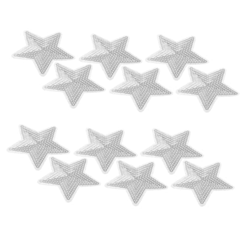 OSALADI 12 Stück Fünfzackiger Stern, Pailletten-stickerei, Aufnäher Zum Aufbügeln, Reparaturflicken Für Diy-kleidung, Jacken, Jeans, Hosen, Kleider, Rucksäcke, Hüte, Silber OSALADI 12 Stück Fünfzackiger Stern, Pailletten-stickerei, Aufnäher Zum Aufbügeln, Reparaturflicken Für Diy-kleidung, Jacken, Jeans, Hosen, Kleider, Rucksäcke, Hüte, Silber von OSALADI