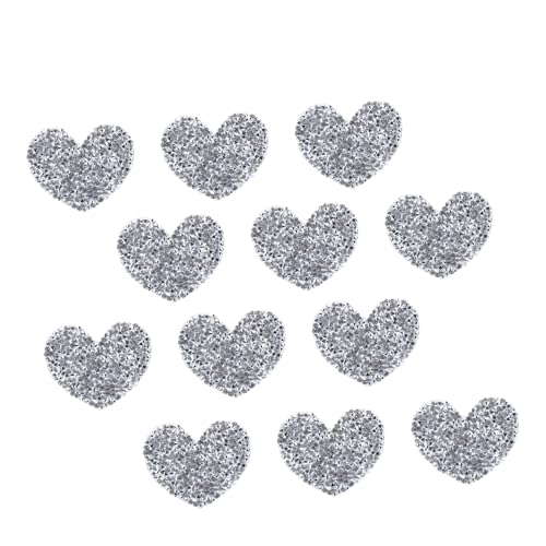 OSALADI 12 Stück Herzförmige Strass Patches Glänzende Aufbügel Patches für DIY Projekte für Kleidung Hüte Taschen Jeans und Mehr von OSALADI